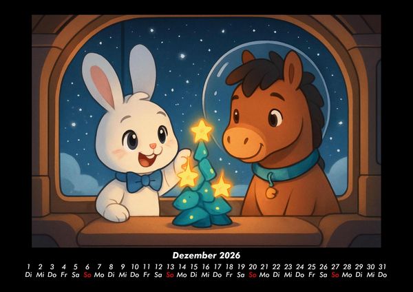 Produktbild: Bouncy & Huf - Im Weltraum 2026 Fotokalender DIN A3