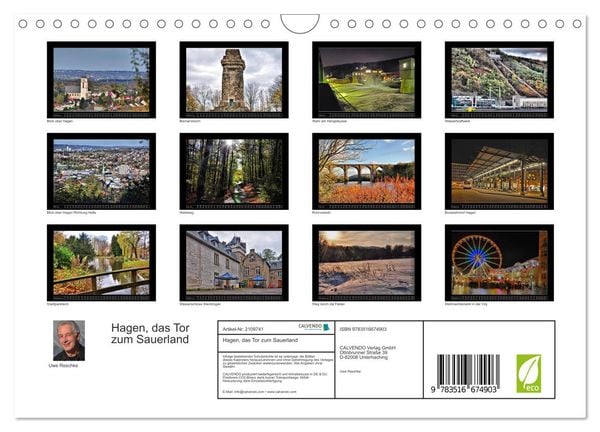 Produktbild: Hagen, das Tor zum Sauerland (Wandkalender 2026 DIN A4 quer), CALVENDO Monatskalender