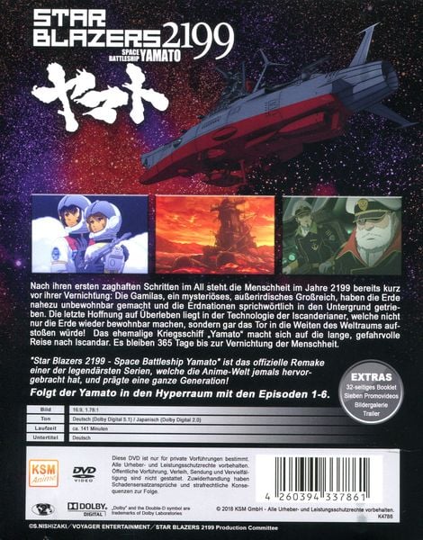 Produktbild: Star Blazers 2199 - Space Battleship Yamato - Volume 1 - Epidsode 01-06 im Sammelschuber