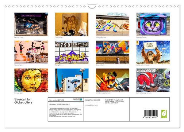 Produktbild: Streetart for Globetrotters (Wall Calendar 2026 DIN A3 landscape), CALVENDO 12 Month Wall Calendar