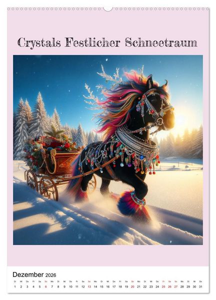 Produktbild: Tinker Ponys - Magische Momente, Gypsy Vanner f&uuml;r M&auml;dchen (Wandkalender 2026 DIN A2 hoch), CALVENDO Monatskalender