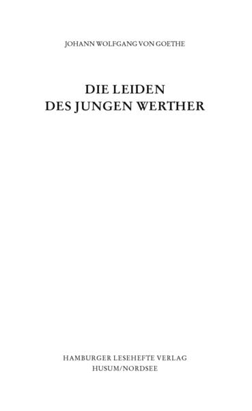 Produktbild: Die Leiden des jungen Werther