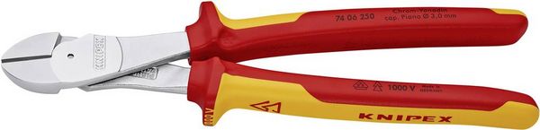 Produktbild: Knipex 74 06 250 VDE Kraft-Seitenschneider mit Facette 250mm