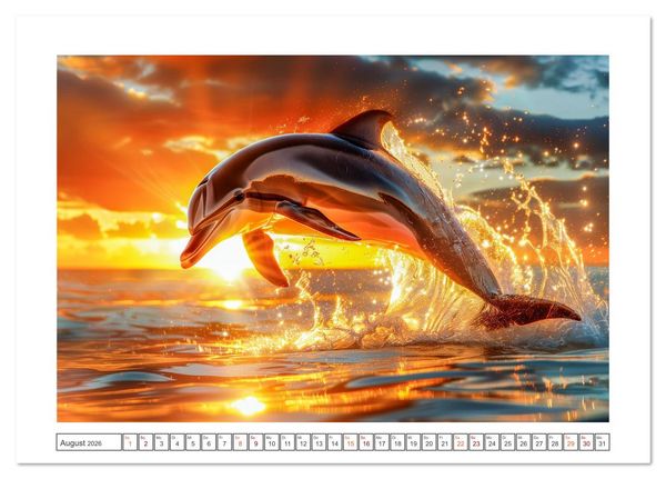 Produktbild: Delfingl&uuml;ck (Tischkalender 2026 DIN A5 quer), CALVENDO Monatskalender