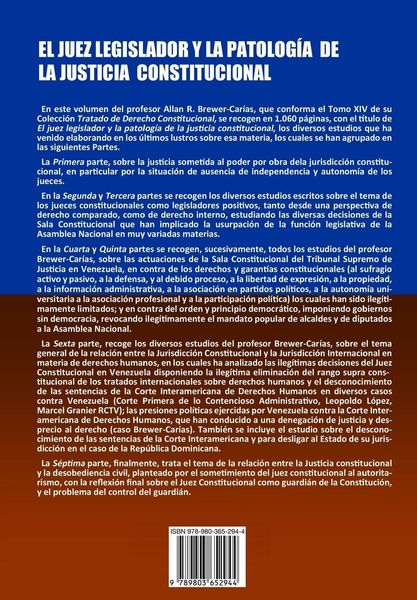 Produktbild: El juez legislador y la patolog&iacute;a de la justicia constitucional. Tomo XIV. Colecci&oacute;n Tratado de Derecho Constitucional