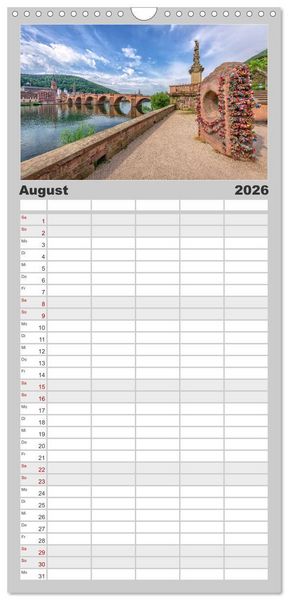 Produktbild: Familienplaner 2026 - Mein Heidelberg - Unterwegs zwischen Neckar und Altstadt mit 5 Spalten (Wandkalender, 21 x 45 cm) CALVENDO