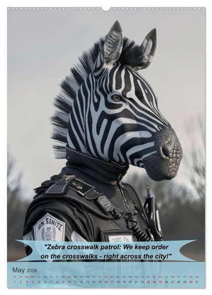 Produktbild: Animalistic and funny police officers (High Quality Premium Wall Calendar 2026 DIN A2 portrait),CALVENDO 12 Month Wall Calendar