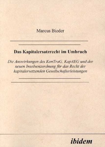 Produktbild: Das Kapitalersatzrecht im Umbruch