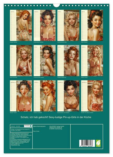 Produktbild: Schatz, ich hab gekocht! Sexy-lustige Pin-up-Girls in der K&uuml;che (Wandkalender 2026 DIN A3 hoch), CALVENDO Monatskalender
