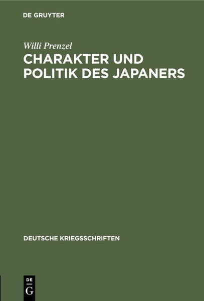 Produktbild: Charakter und Politik des Japaners