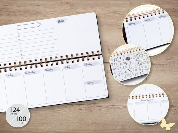 Produktbild: SIGEL JP101 Wochenplaner Jolie GB, undatiert, Apricot Inspiration, 1/2 A4 quer