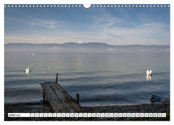 Produktbild: Entre France et Suisse, le lac L&eacute;man (Calendrier mural 2026 DIN A3 vertical), CALVENDO calendrier mensuel