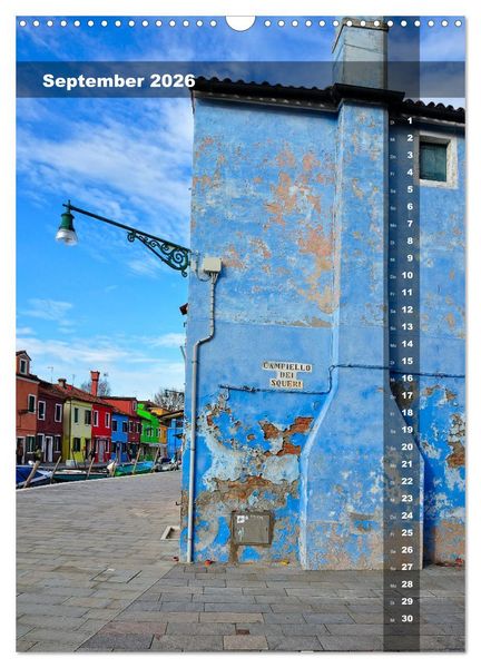 Produktbild: L'isola di Burano - Ein Spaziergang &uuml;ber die farbenfrohe Insel (Wandkalender 2026 DIN A3 hoch), CALVENDO Monatskalender