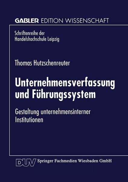 Produktbild: Unternehmensverfassung und F&uuml;hrungssystem