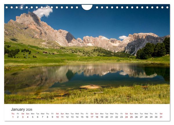 Produktbild: Alpine lakes on the Dolomites (Wall Calendar 2026 DIN A4 landscape), CALVENDO 12 Month Wall Calendar