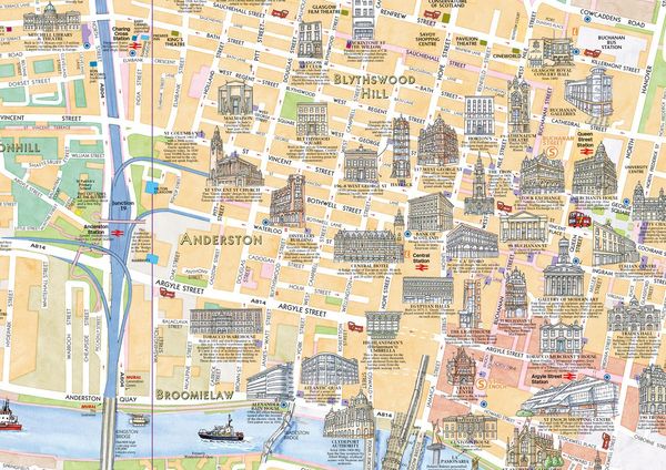 Produktbild: Discovering Glasgow Illustrated Map