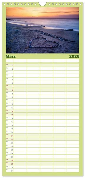 Produktbild: Familienplaner 2026 - Farben der Ostsee II mit 5 Spalten (Wandkalender, 21 x 45 cm) CALVENDO