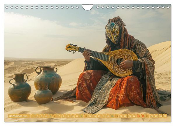 Produktbild: W&uuml;stenmusikanten und W&uuml;stent&auml;nzer - Surreale Impressionen (Wandkalender 2026 DIN A4 quer), CALVENDO Monatskalender