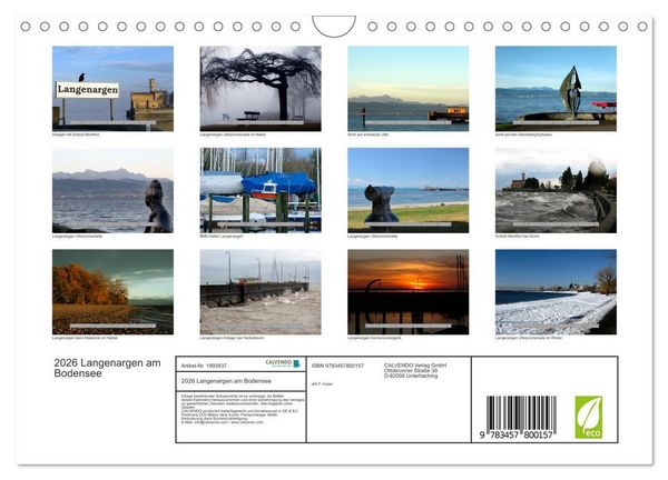 Produktbild: 2026 Langenargen am Bodensee (Wandkalender 2026 DIN A4 quer), CALVENDO Monatskalender