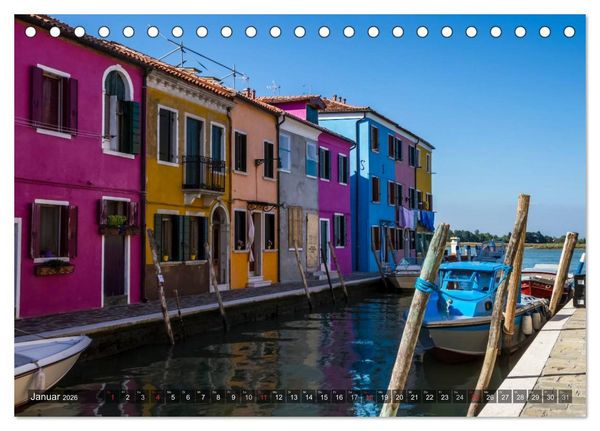 Produktbild: BURANO Charmante und farbenfrohe Insel (Tischkalender 2026 DIN A5 quer), CALVENDO Monatskalender