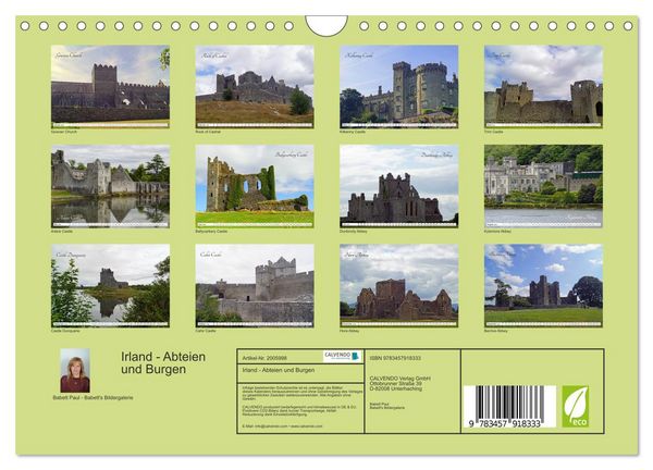 Produktbild: Irland - Abteien und Burgen (Wandkalender 2026 DIN A4 quer), CALVENDO Monatskalender