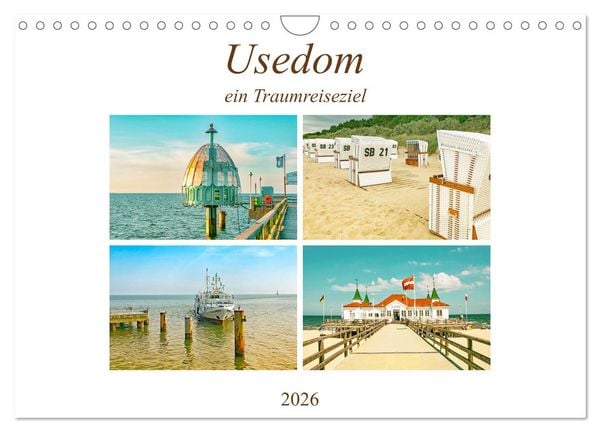 Usedom - ein Traumreiseziel (Wandkalender 2026 DIN A4 quer), CALVENDO Monatskalender