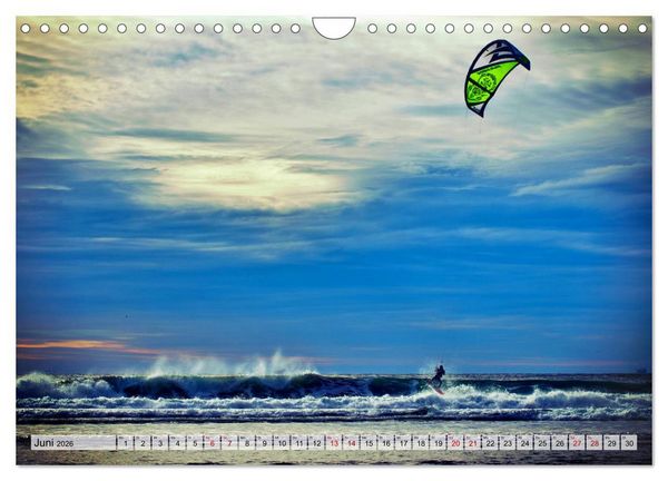 Produktbild: Kitesurfen - Action pur (Wandkalender 2026 DIN A4 quer), CALVENDO Monatskalender