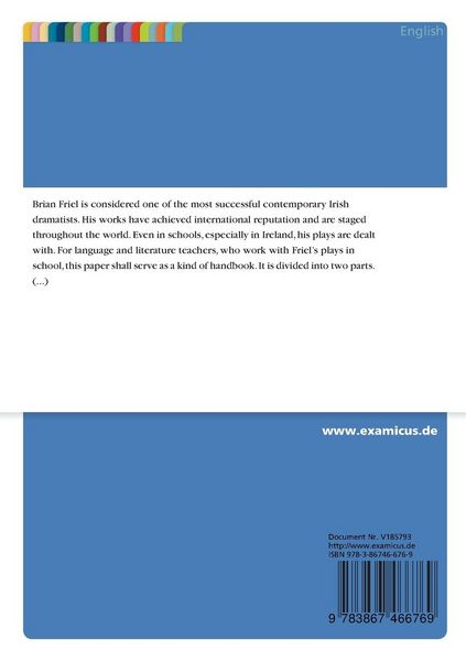 Produktbild: Political and Historical Topics in Selected Plays by Brian Friel: A Teaching Perspective