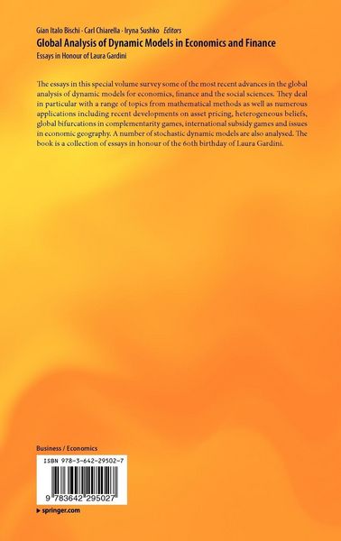 Produktbild: Global Analysis of Dynamic Models in Economics and Finance