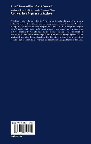 Produktbild: Functions: From Organisms to Artefacts