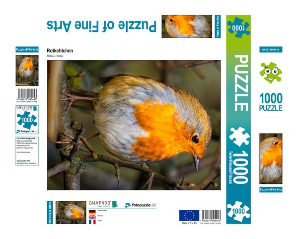 Produktbild: CALVENDO Puzzle Rotkehlchen 1000 Teile Lege-Gr&ouml;&szlig;e 480 x 640 cm Foto-Puzzle Bild von Peter Roder