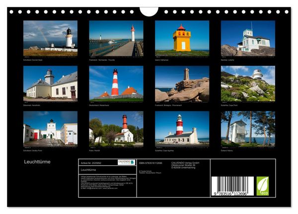 Produktbild: Leuchtt&uuml;rme (Wandkalender 2026 DIN A4 quer), CALVENDO Monatskalender