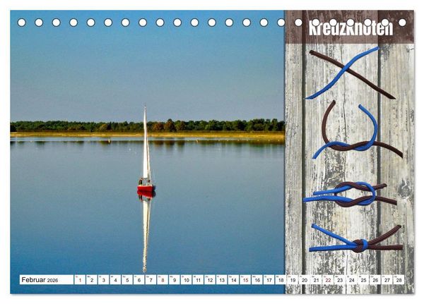 Produktbild: Schnittige Jollen - wichtige Knoten (Tischkalender 2026 DIN A5 quer), CALVENDO Monatskalender
