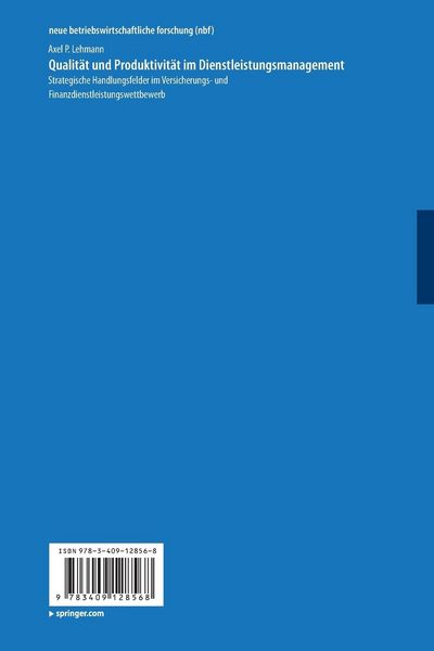 Produktbild: Qualit&auml;t und Produktivit&auml;t im Dienstleistungsmanagement