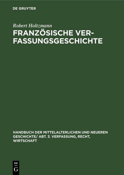 Produktbild: Franz&ouml;sische Verfassungsgeschichte