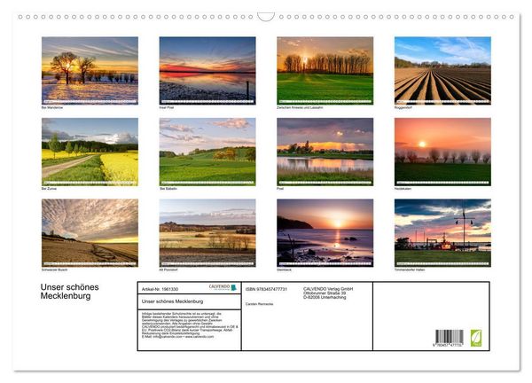 Produktbild: Unser sch&ouml;nes Mecklenburg (Wandkalender 2026 DIN A2 quer), CALVENDO Monatskalender