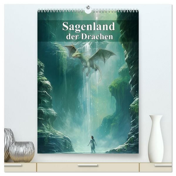 Sagenland der Drachen (hochwertiger Premium Wandkalender 2026 DIN A2 hoch), Kunstdruck in Hochglanz