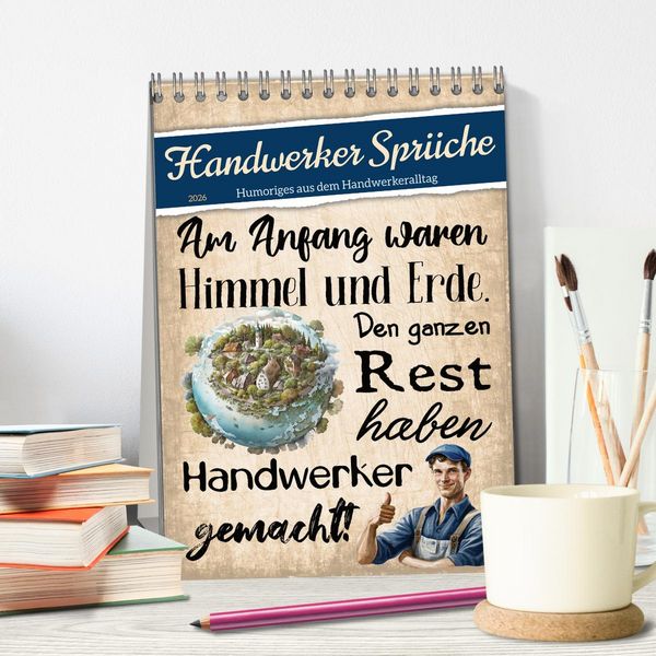 Produktbild: Handwerker Spr&uuml;che (Tischkalender 2026 DIN A5 hoch), CALVENDO Monatskalender