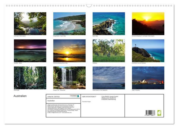 Produktbild: Australien (Wandkalender 2026 DIN A2 quer), CALVENDO Monatskalender