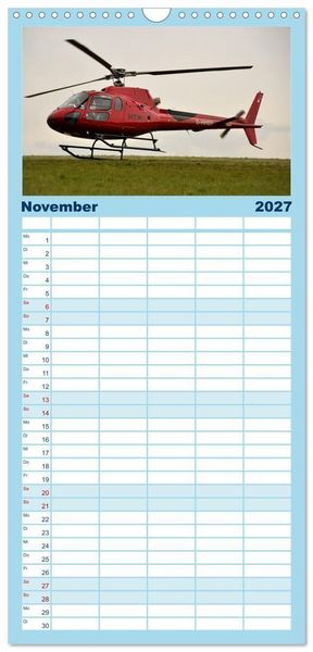 Produktbild: Familienplaner 2027 - Hubschrauberdynamik in allen Facetten mit 5 Spalten (Wandkalender, 21 x 45 cm) CALVENDO