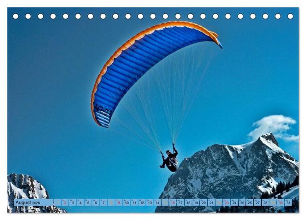 Produktbild: Frei sein - Paragliding (Tischkalender 2026 DIN A5 quer), CALVENDO Monatskalender