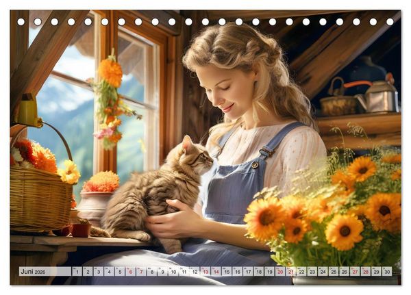 Produktbild: Alm Leben - Meine Liebe zum Bergbauernhof (Tischkalender 2026 DIN A5 quer), CALVENDO Monatskalender