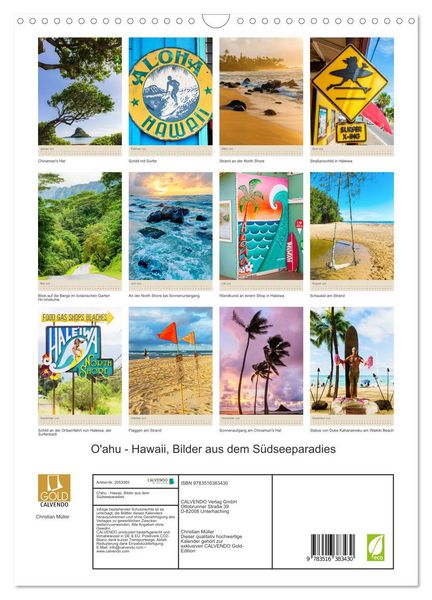 Produktbild: O'ahu - Hawaii, Bilder aus dem S&uuml;dseeparadies (Wandkalender 2026 DIN A3 hoch), CALVENDO Monatskalender