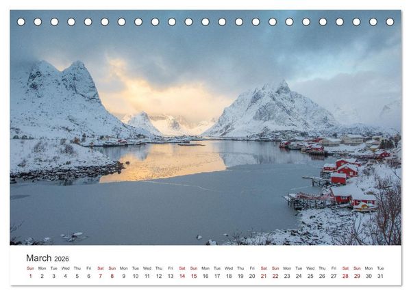 Produktbild: Lofoten Reflections in the water (Desk Calendar 2026 DIN A5 landscape), CALVENDO 12 Month DeskCalendar
