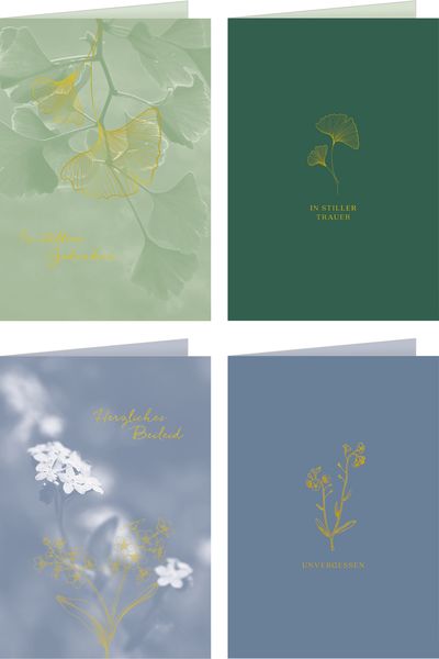 Grußkarten: Ein stiller Gruß - Trauerkarte, sort.