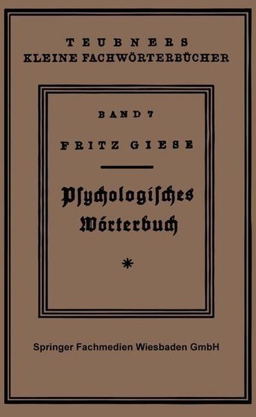Produktbild: Ps&yuml;chologisches W&ouml;rterbuch