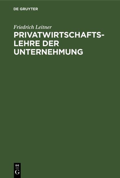Produktbild: Privatwirtschaftslehre der Unternehmung