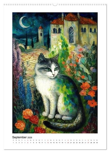Produktbild: Katzengem&auml;lde (hochwertiger Premium Wandkalender 2026 DIN A2 hoch), Kunstdruck in Hochglanz