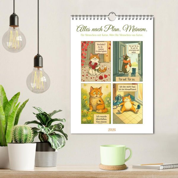 Produktbild: Alles nach Plan. Meinem. - F&uuml;r Menschen mit Katze. Oder f&uuml;r Menschen von Katze. (Wandkalender 2026 DIN A4 hoch), CALVENDO Monatskalender