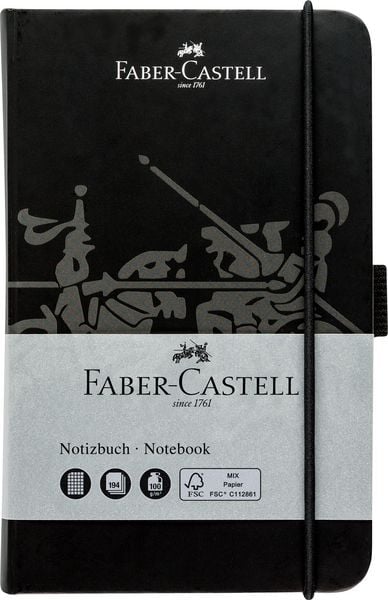 Produktbild: Faber-Castell Notizbuch schwarz A6 kariert